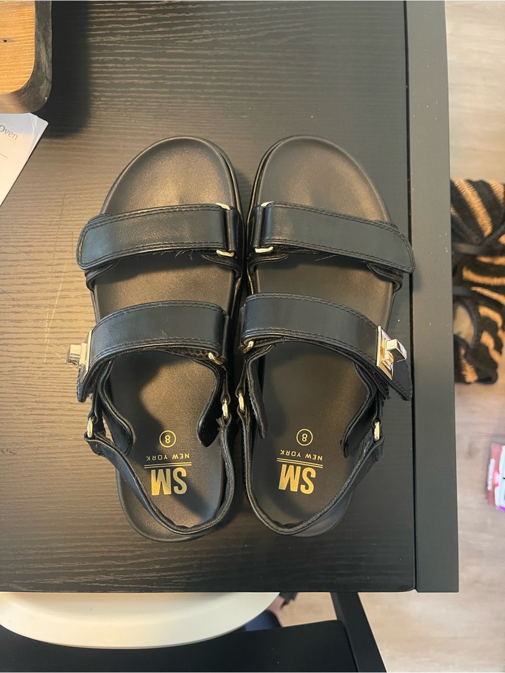 Steve Madden Black Adjustable Strap Sandals
